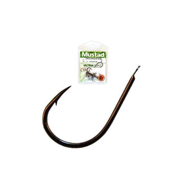 Mustad Chinu Allround Hook 1/0 Lapkás, Szakállas Horog 12db