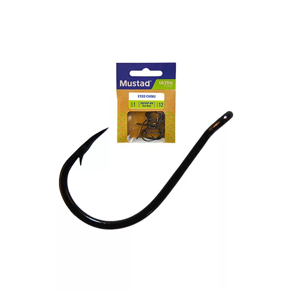 Mustad Eyed Chinu 1 Füles, Szakállas Horog 12db