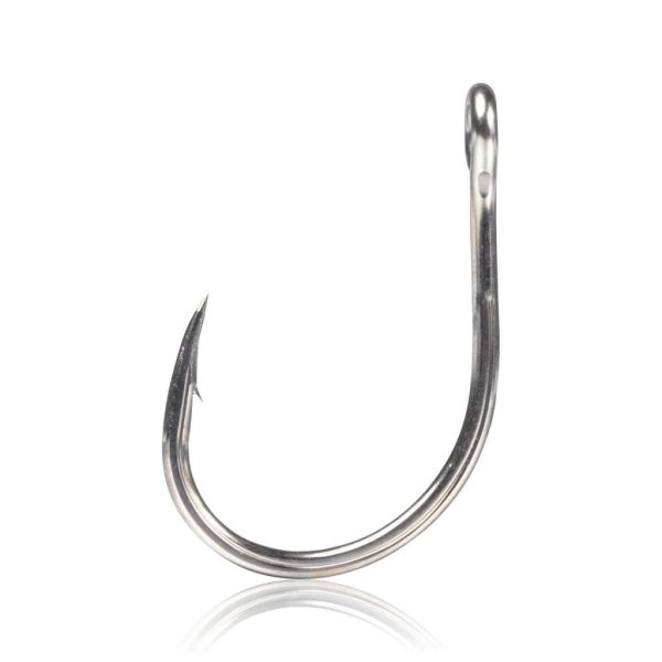 Mustad Kaiju Enkele Ring Titan Steel 9/0 Haak met oogje en weerhaak 3 stuks