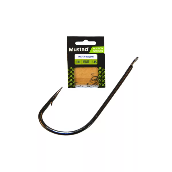 Mustad Ultra NP Match Maggot 12 Lapkás, Szakállas Horog 15db