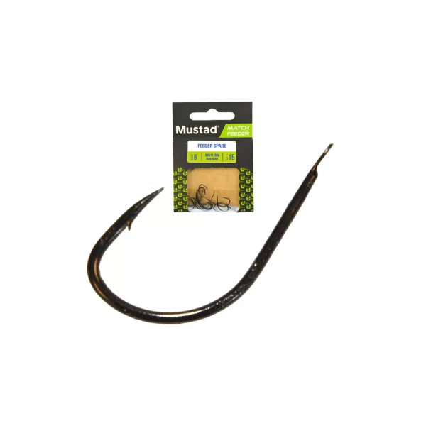 Mustad Match Feeder Feeder Spade 10 Lapkás, Szakállas Horog 15db