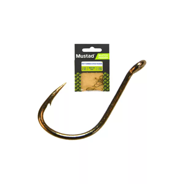 Mustad Ultra NP Out Turned Eyed Feeder 16 Füles, Szakállas Horog 15db