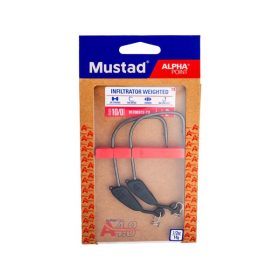  Mustad Infiltrator Weighted 2/0 3gr Verzwaarde Offset Haak 3st