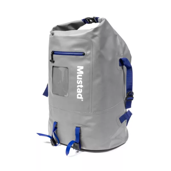Mustad Daybreak Dry Roll-Up Back Pack 40l Grijs-Blauw Waterdichte Rugzak