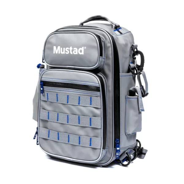 Mustad Game Time Sling Pack Tackle Multi Grijs-Blauw Waterdichte Rugzak