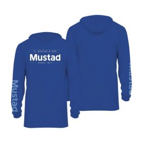   Mustad Blauw Merk Longsleeve UV Met Capuchon S Lange Mouw T-shirt
