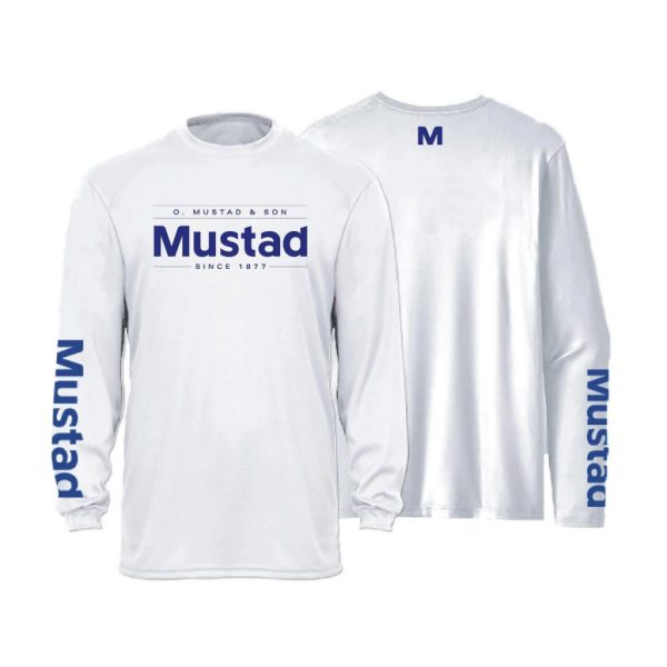Mustad Lichtgrijs Merk Longsleeve UV XL T-shirt met lange mouwen