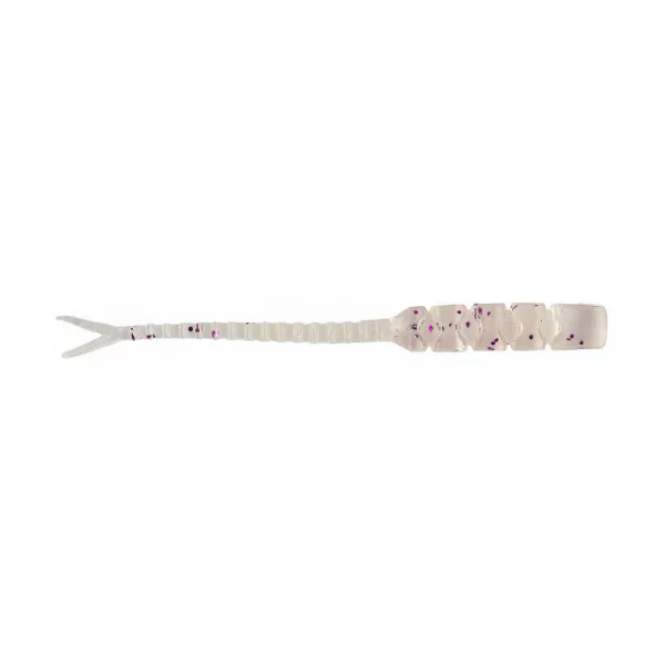 Mustad Aji Hellgramite 5,08cm Helder Paarse Glitter Plastic Aas 12 stuks