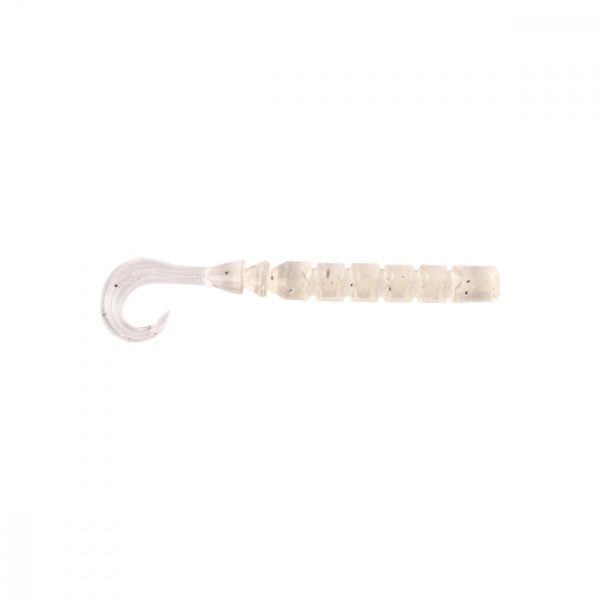 Mustad Aji Curly Tail 6,35cm Clear Luminous Silver Glitter Plastic Aas 12st