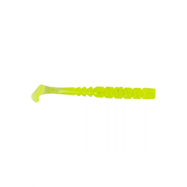 Mustad Aji Paddle Tail 5,08cm Clear Chartreuse Plastic Aas 12st