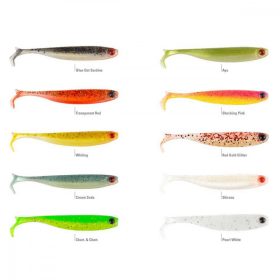   Mustad Mezashi Z-Tail Minnow 8,89cm Pearl White Plastic Kunstaas 6 stuks