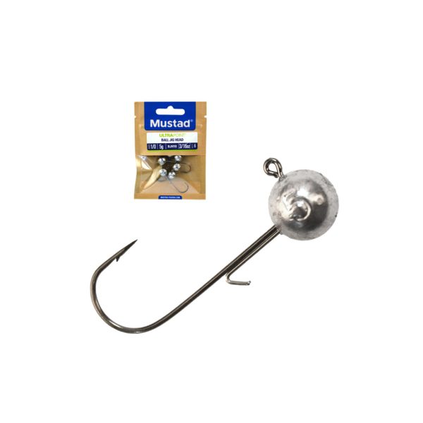 Mustad Ball Jig Head W/Keeper 1/0 12gr Jig Fej Kampóval 25db