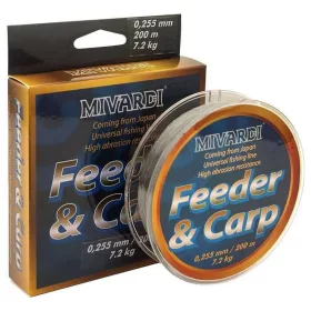   Mivardi Carp&Feeder 0,225mm 200m Donkerbruine Monofil Hoofdlijn