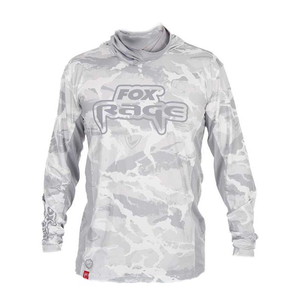 Fox Rage UV Hooded Light Camo Top Hoodie S