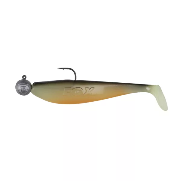 Fox Rage Bulk Loaded Zander Pro Shads UV Hot Olive 10cm 4/0 10gr Plastic Aas