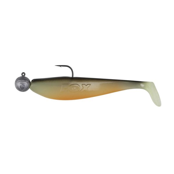 Fox Rage Bulk Loaded Zander Pro Shads UV Hot Olive 12cm 4/0 50gr Plastic Aas