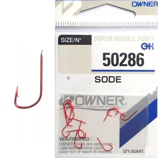 Owner Sode Red 50286 18 Spatelhaak, met weerhaak Brasemhaak 14 stuks