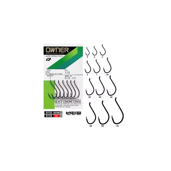 Owner OH SSW 5115 4/0 Ooghaak, met weerhaak voor karper 5st