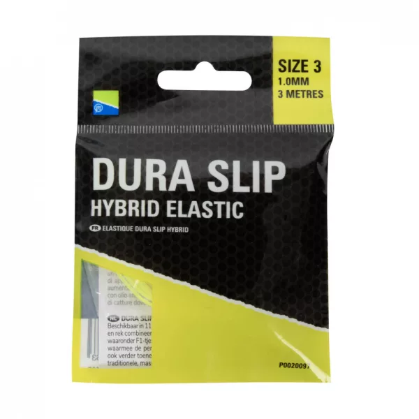 Preston Dura Slip Hybrid Elastic 3 Yellow 1,0mm Hybride Elastiek voor vaste hengel 3m