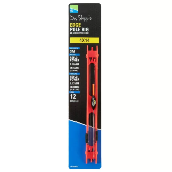 Preston 4x14 Edge Pole Rig Kant-en-klaar hengelonderlijn