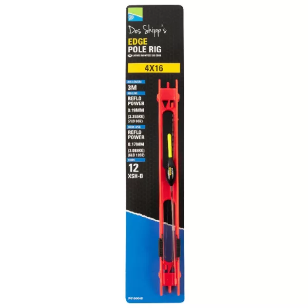 Preston 4x16 Edge Pole Rig Kant-en-klaar hengelonderlijn