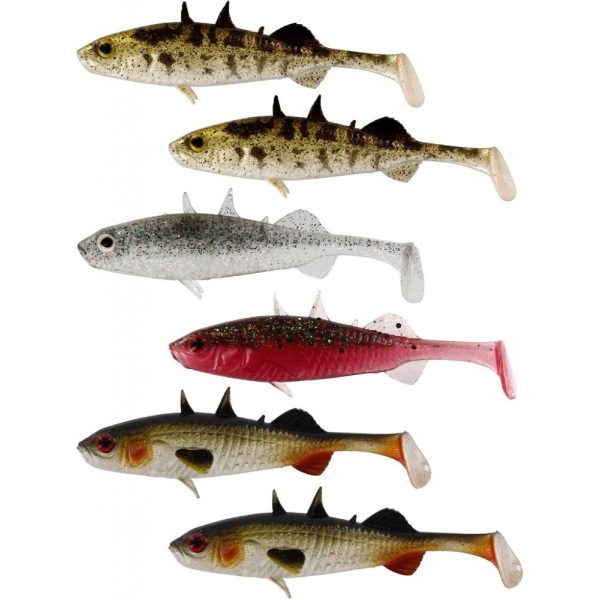 WESTIN Stanley the Stickleback Shadtail 5,5cm 1,5g Helder Water Mix 6 stuks Plastic kunstaas
