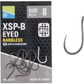 Preston XSP-B Eyed 8 Füles, Szakáll Nélküli Horog 10db