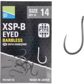 Preston XSP-B Eyed 14 Füles, Szakáll Nélküli Horog 10db