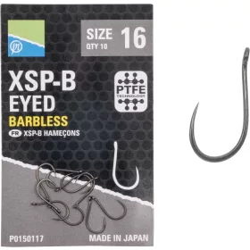Preston XSP-B Eyed 16 Füles, Szakáll Nélküli Horog 10db
