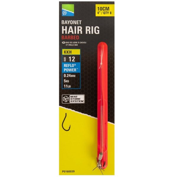 Preston 10 cm Bayonet Hair Rigs Onderlijn 12 KKH