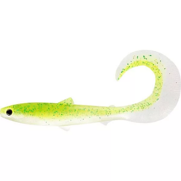 WESTIN BullTeez Curltail 8cm 3g Sparkling Chartreuse Doos met 60 stuks Kunststof kunstaas