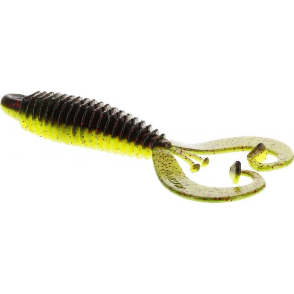 WESTIN RingCraw Curltail 9cm 6g Black/Chartreuse 5 stuks Plastic kunstaas
