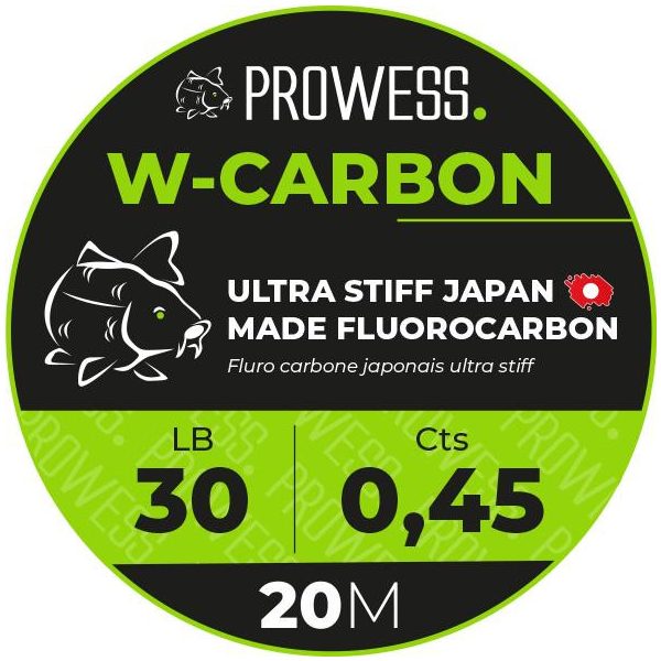 Prowess W-Carbon 20m 0,30mm Karper Onderlijn