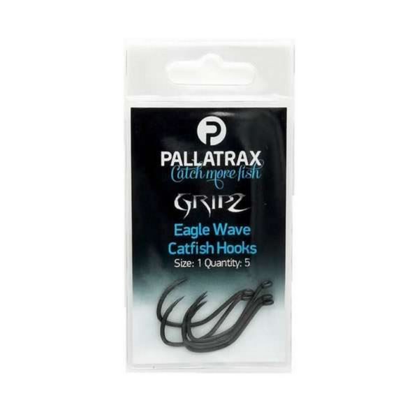 Pallatrax Gripz Catfish Hooks 1/0 Oog, Weerhaakloze Meervalhaak 5 stuks