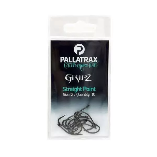 Pallatrax Gripz Straight Point 4 Oogje, Weerhaakloze Karperhaak 10st
