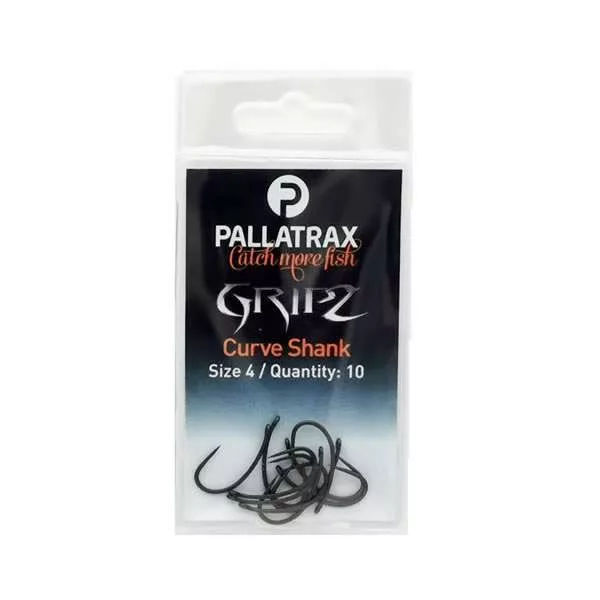 Pallatrax Gripz Curve Shank 6 Oog, Weerhaakloze Karperhaak 10 stuks