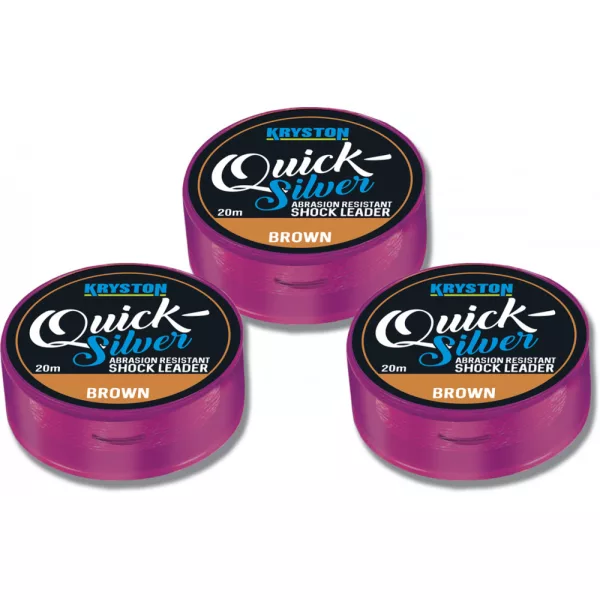 Kriston Quicksilver Shock Leader 35lbs 20m Gevlochten onderlijn-Bruin