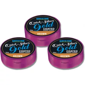   Kriston Quicksilver Gold Shock Leader 25lbs 20m Gevlochten onderlijn-Bruin