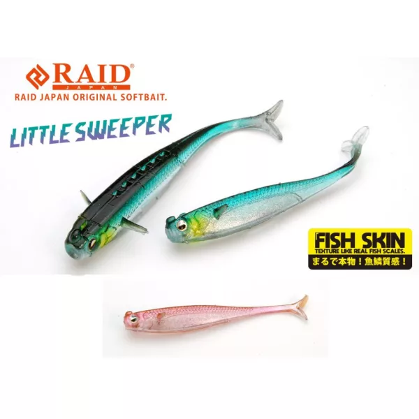 Raid Little Sweeper Fish Skin 6,3cm 080 Clear Wakasagi Zacht Kunstaas 8st