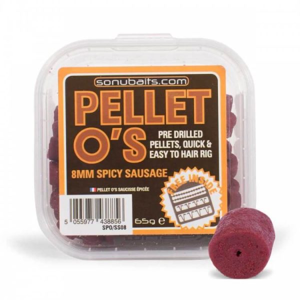 Sonubaits Pellet Os 8mm - Spicy Sausage (S0810006) voorgeboorde haakpellet