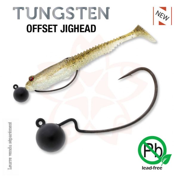 Sakura - TUNGSTEN OFFSET JIGHEAD 1/8 - 3,5G / Haak #2/0 x 2st (Zwarte Kleur) - JIG kop