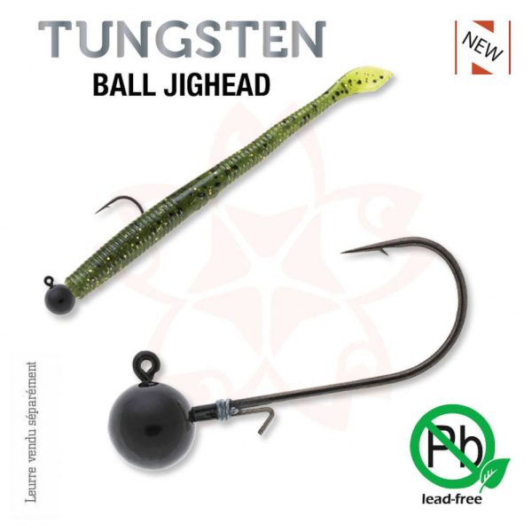 Sakura - TUNGSTEN BAL JIGHEAD 1/8 - 3,5G / Haak #1/0 x 2st (Zwarte Kleur) - JIG kop