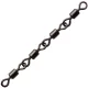 Sakura 4 Joint Rolling Swivel Zwart 6 Viervoudige Wartel 5 stuks