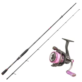   Sakura Ryokan FW Spinning Purple Limited 2,13m 5-25gr 2-delige Spinning Hengel met Stingray EGI 2.0 2506 FD Werpmolen, met Lijn