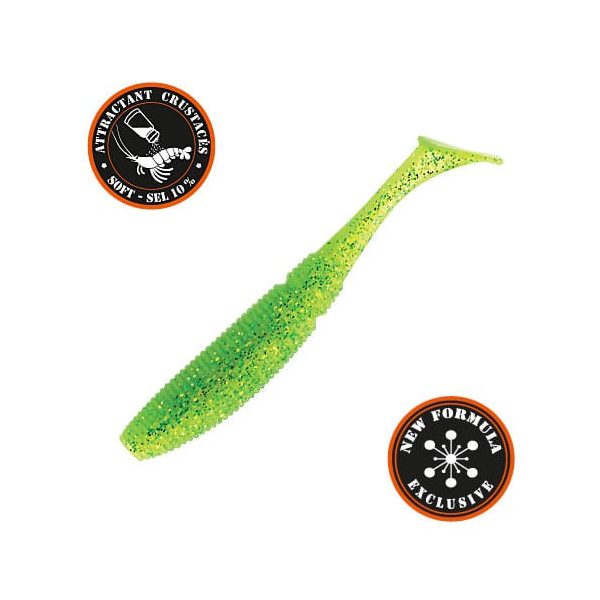 Sakura SLIT SHAD EVO 50 Softbait Ghost Lime Chart) X 8 stuks - softbait 50mm - 8 stuks