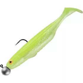   Sakura Shadura Rigged 100 Softbait UV Purple Charteuse Shad 100mm - 7gr   - Ready Rig - Voorgemonteerd