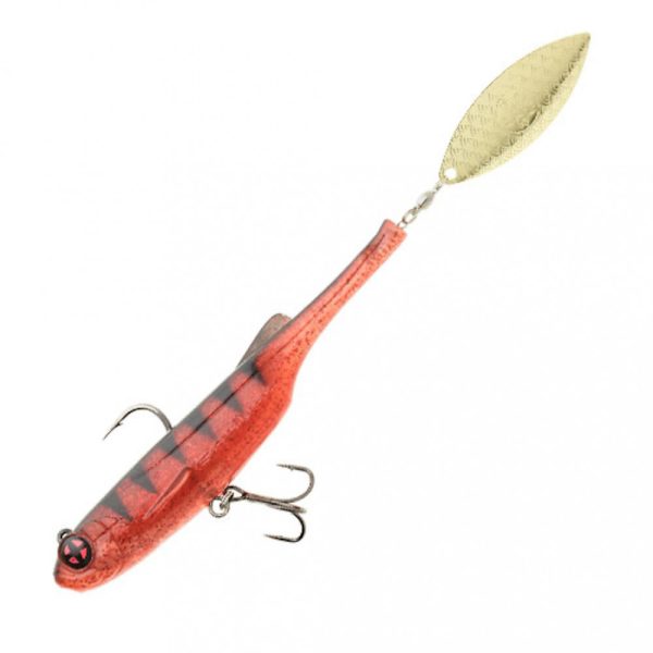 Sakura - SLASH BLADE 100 - 100MM / 21,5G - 098 (Crayfish Tiger) - Rubber kunstaas - Met draaiende staart