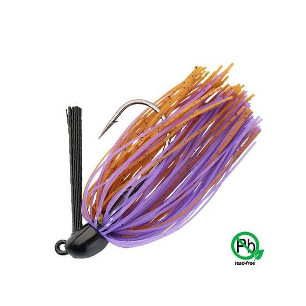 Sakura Tungsten Swim Jig 14gr BP Skirted Jigkop - Bruin&Paars