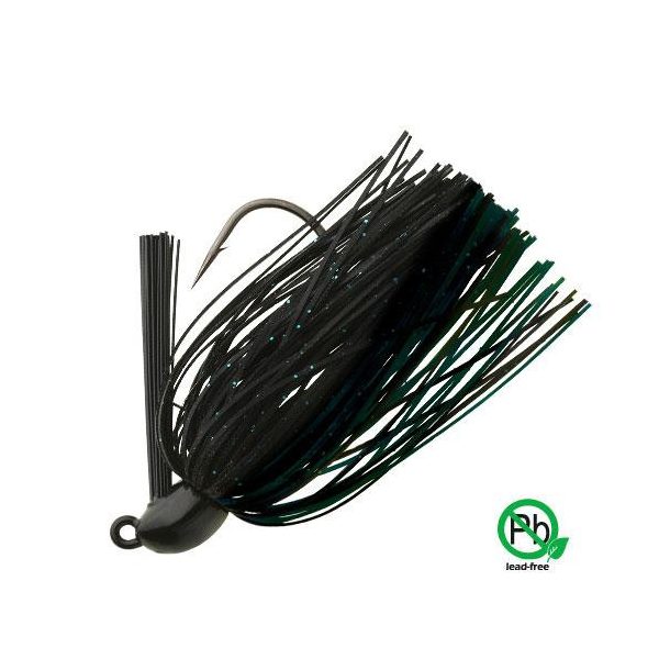 Sakura Tungsten Swim Jig 10,6gr B Jigkop met rokje - Zwart