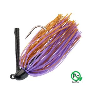   Sakura Tungsten Swim Jig 10,6gr BP Jigkop met rokje - Bruin&Paars
